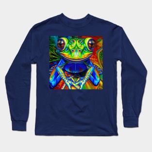 Frogger Spirit Animal (4) - Trippy Psychedelic Frog Long Sleeve T-Shirt